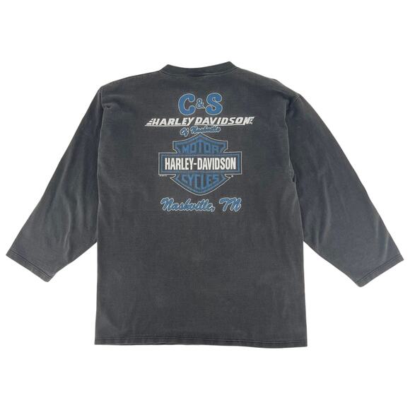 90s Harley Davidson Nashville henley tshirt 1990s vintage - Picture 4 of 10